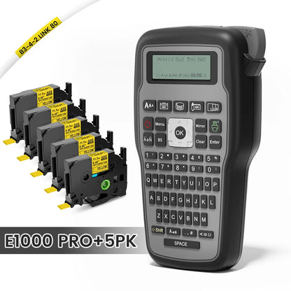 E1000 PRO Industrial Label Printer - Portable Heat Shrink Tube Printer Compatible with Brother HSE-231 and HSE-631 for Cable Marking