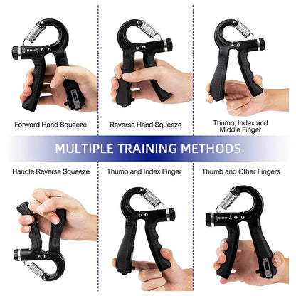 Adjustable Hand Grip Strengthener with Counter - 5-60kg Hand Grip Trainer for Wrist, Forearm, and Hand Exercise - Muscle Building