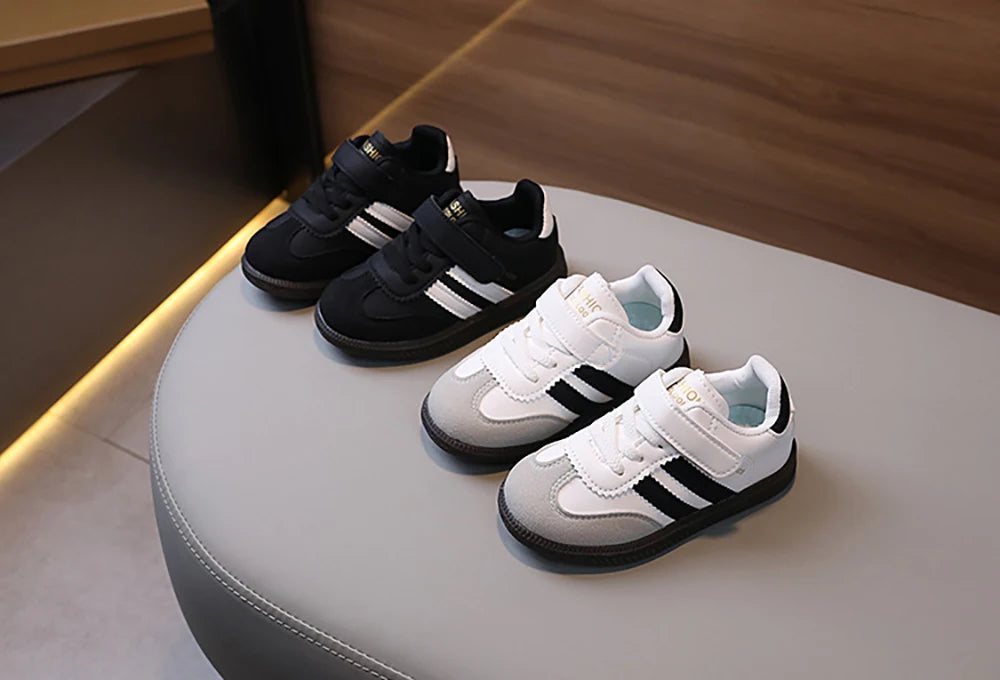Children’s Fashion Sport Shoes – PU Leather Ergonomic Soft-Soled Sneakers for Boys and Girls