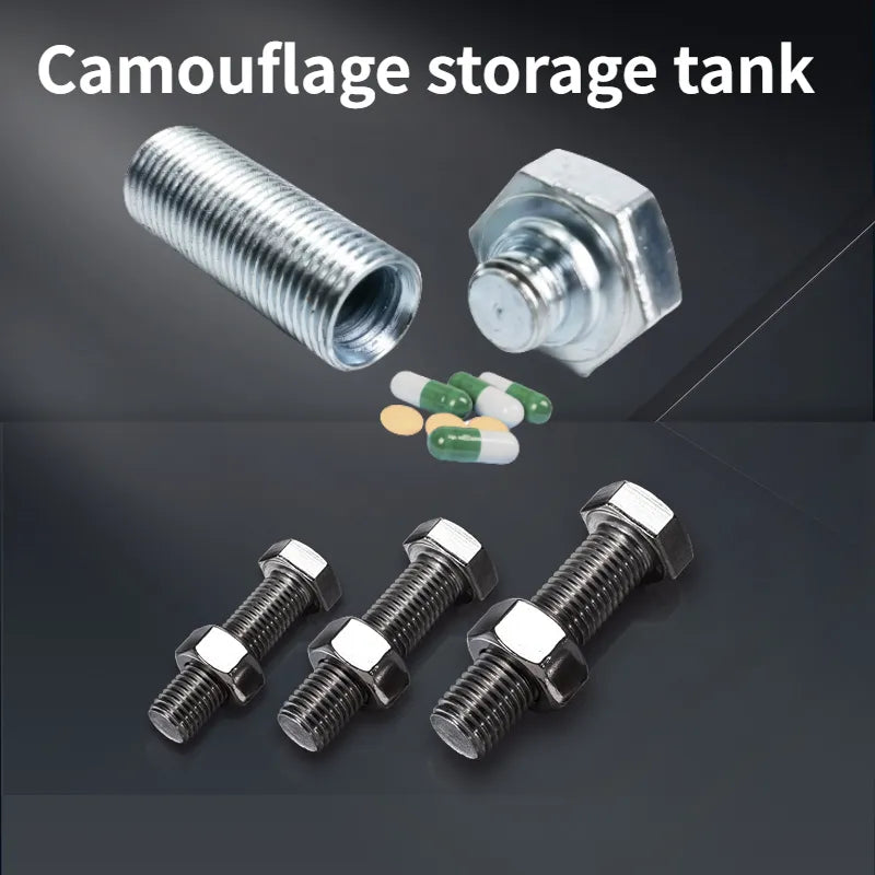 Metal Screw Bolt Storage Cash Money Hide Stash Safe | Diversion Container Box | Hidden Secret Compartment for Cash & Pills