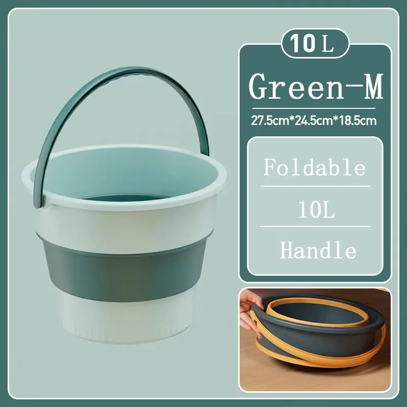 Portable Foldable Silicone Bucket - 5/10/17L Collapsible Basin for Camping, Laundry, Car Wash, Fishing & Household Use
