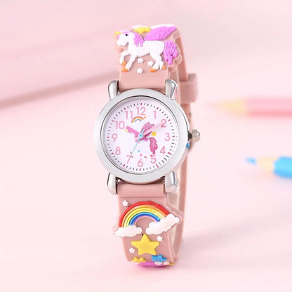 Rainbow Winged Unicorn Pegasus Kids’ Watch - Cute Cartoon Wristwatch for Children