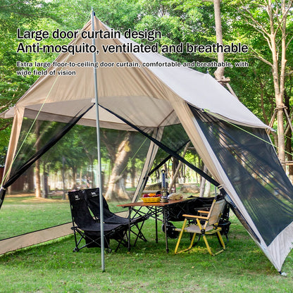 210D Large Family Camping Tent (6-10P) – Waterproof, UV Protection, Portable Canopy with Mosquito Shield for Beach & Park