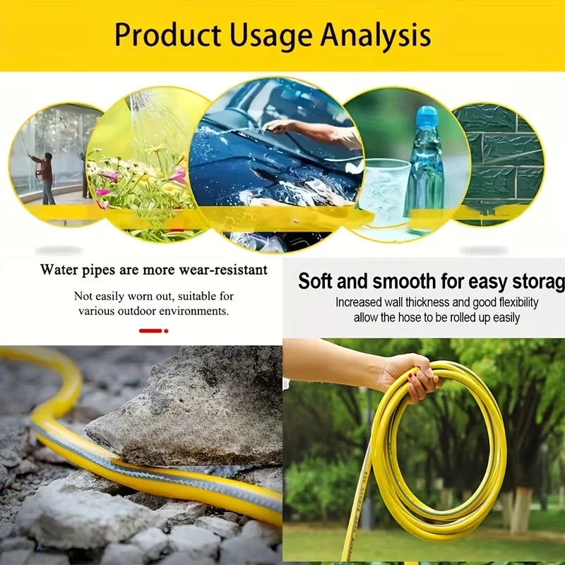 Heavy-Duty Rubber Garden Hose 5/10/20M – Leak-Proof, Wear & Scratch Resistant All-Season Water Hose for Home, Balcony & Car Washing