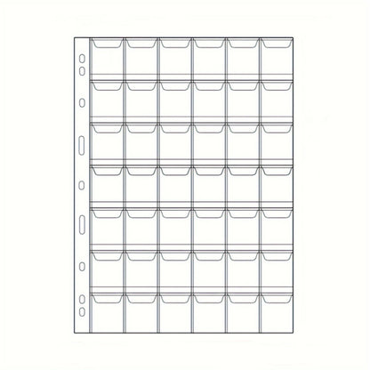 42 Pocket Coin Collection Pages - 9 Hole Coin Sleeves for Collectors, Stamps, Badges & Hobby Storage