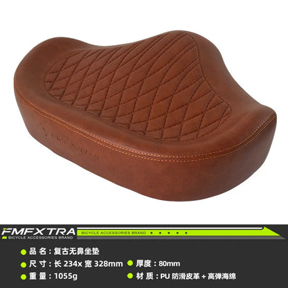 Noseless Bike Seat Cushion - Wide Extra-Padded Comfort Saddle for Men & Women, Oversized Bicycle Seat for Peloton & Indoor Bikes