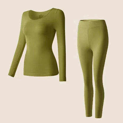 Flarixa Women’s Seamless Thermal Underwear Set – 2-Piece Winter Top & Long Johns, Thin First-Layer Thermo Clothing