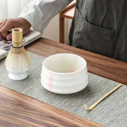4/6Pcs Bamboo Matcha Tea Whisk Set – Scoop, Brush, Strainer & Bowl for Japanese Tea Ceremony