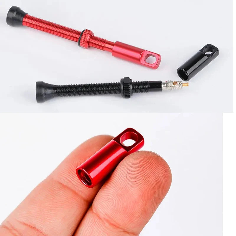 Bike Presta Tubeless Valve Cap – Aluminum Alloy Dust Cover with Core Removal Tool