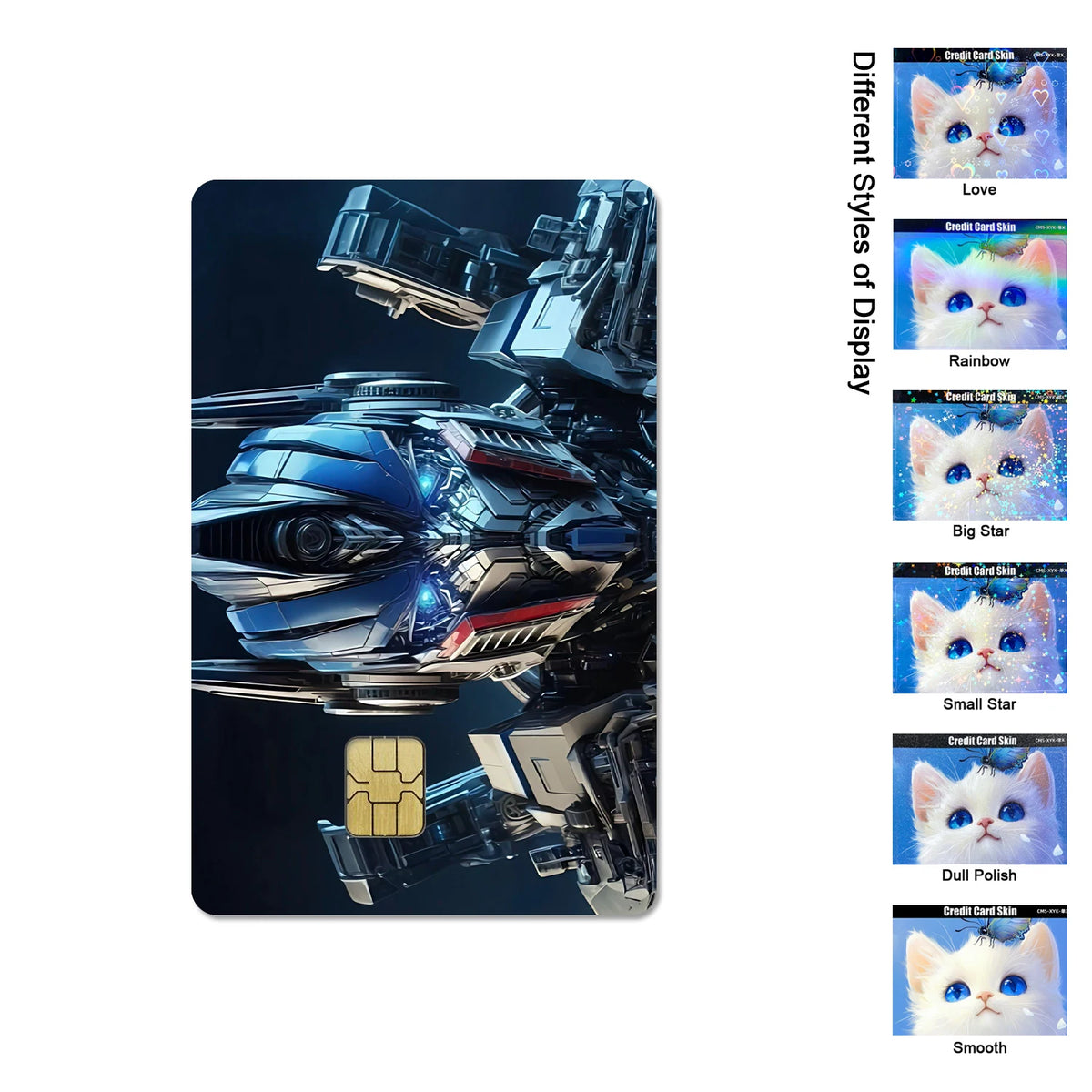 Gundam RX-78-2 & ZGMF-X19A Card Stickers - 2.5D HD Matte Waterproof PVC Skins for Credit and Debit Cards