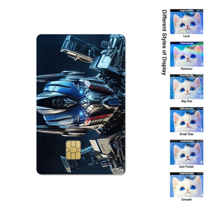 Gundam RX-78-2 & ZGMF-X19A Card Stickers - 2.5D HD Matte Waterproof PVC Skins for Credit and Debit Cards