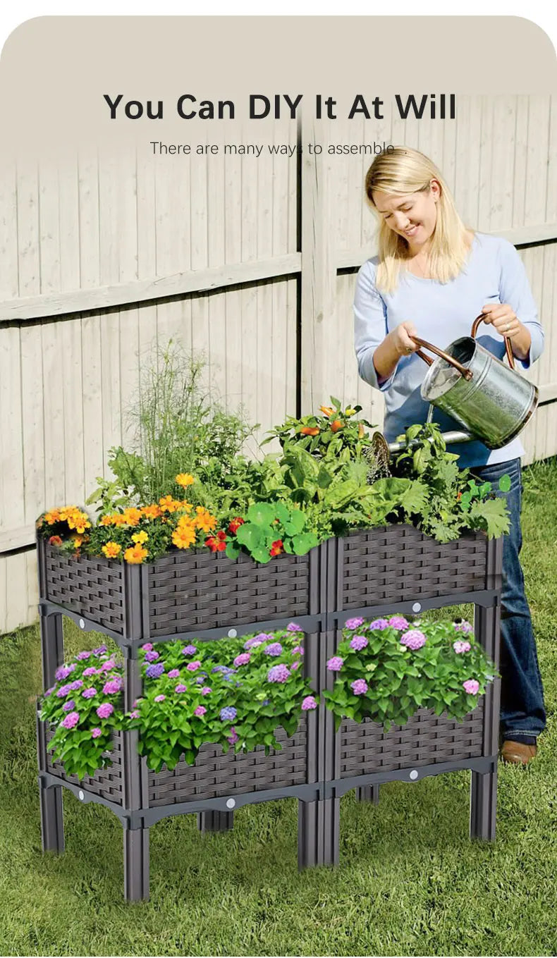Large Plastic Flower Pot Box – Indoor & Outdoor Planting Container for Vegetables and Garden Decoration