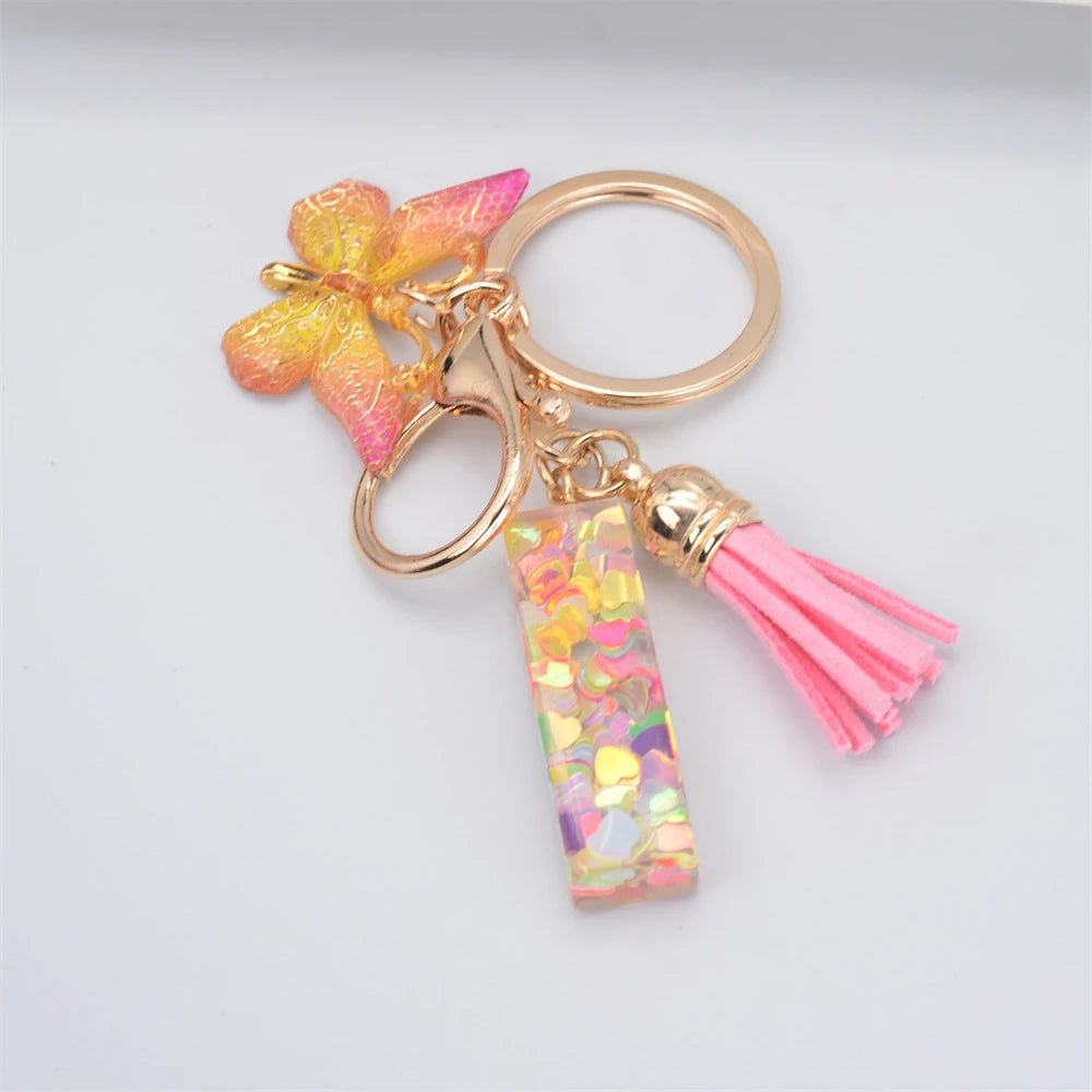 A-Z Letter Metal Keychain - Personalized Initial Car Key Ring & Name Gift
