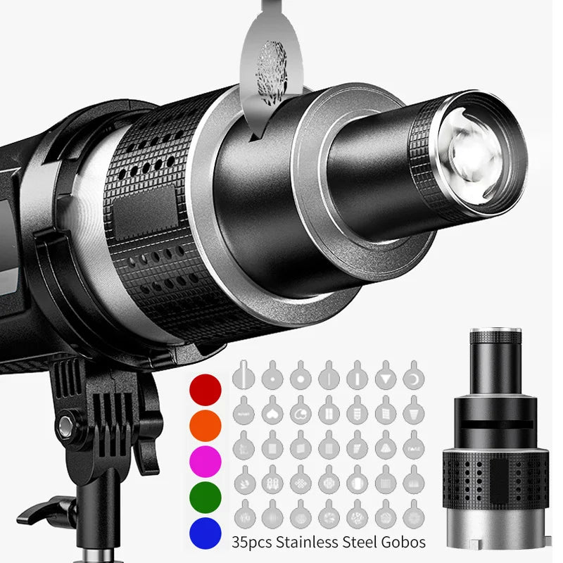 Bowens Mount Flash Snoot - Conical Optical Spotlight Lens with 35 Gobos for Photography, Video & Studio Lighting