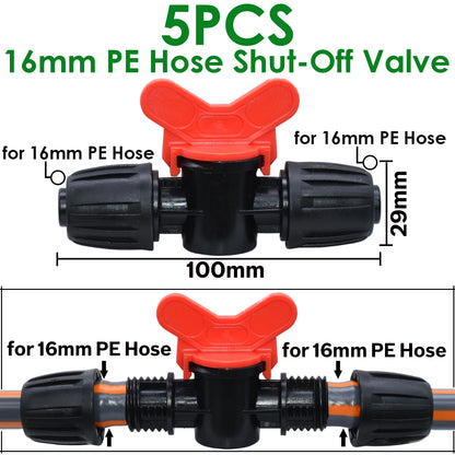 KESLA 5PCS 16mm 1/2'' PE Pipe Connector Splitter Tee for Effortless Drip Irrigation - Adapts to 4/7mm & 3/5mm Garden Hose