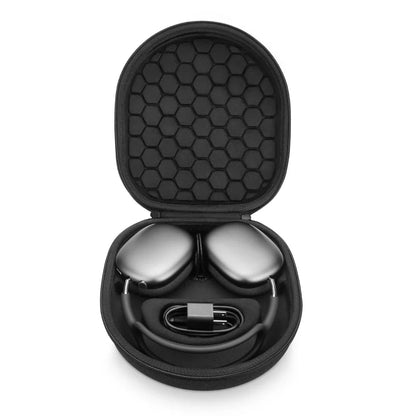 Yinke AirPods Max Travel Case - Shockproof EVA Storage Bag with Velvet Interior, Dual Zippers & Sleep Mode Support