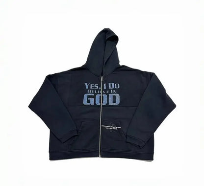 Washed Casual Hoodie Sweatshirt — Unisex Loose-Fit Street Style Crew Neck with Lip Print Letter Design, Vintage Comfortable Top