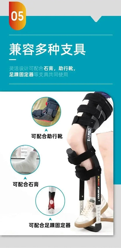 Rehabilitation Mobility Aid – Knee Walker Single-Leg Telescoping Hands-Free Assisted Walking Crutch Stick