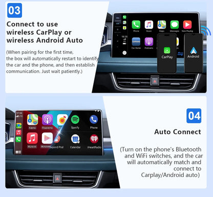 Mini CarPlay Box for Audi, Mercedes, Volvo & Volkswagen – Wireless Android Auto, Bluetooth, Charging, and Siri Support for iOS 15