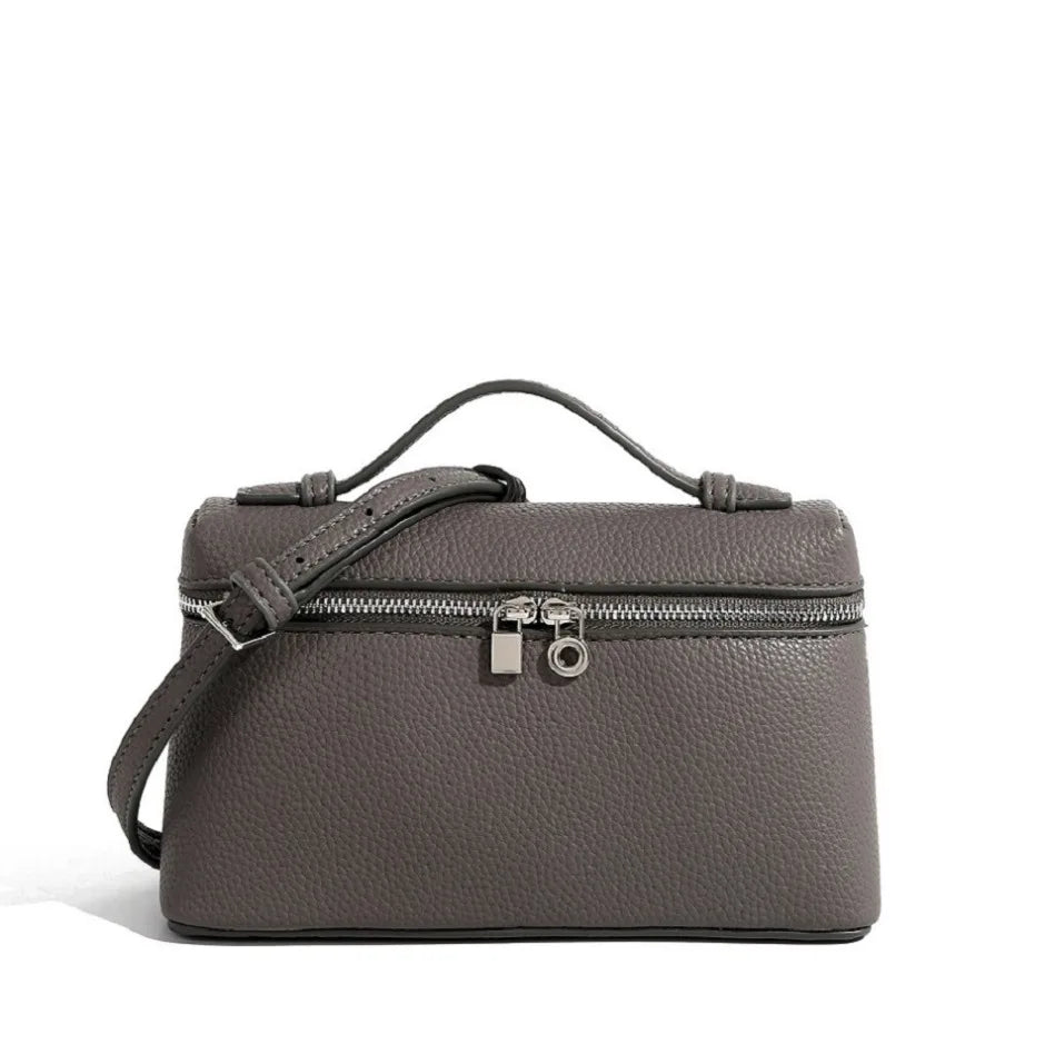 Lychee Grain Mini Shoulder Bag - Elegant Women’s Fashion Crossbody Handbag with Lunch Box Style Design