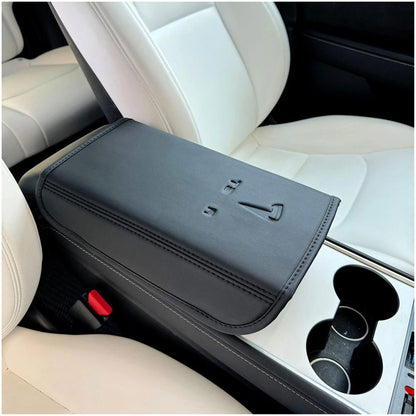 Tesla Model 3/Y 2017-2024 Armrest Cover – Leather Center Console Protector Interior Accessory