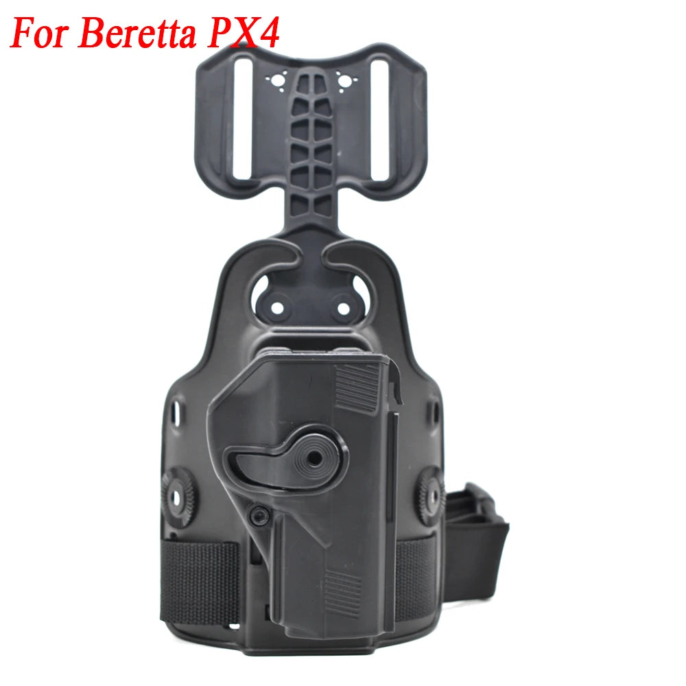 Outdoor Tactical Thigh Drop Leg Holster - Compatible with Glock 17, Beretta M9, Colt 1911, PX4 Storm for Hunting