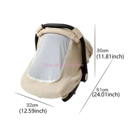 Infant Car Seat Canopy - Breathable Stroller Cover with Window Windproof Baby Sunshade for Boys and Girls