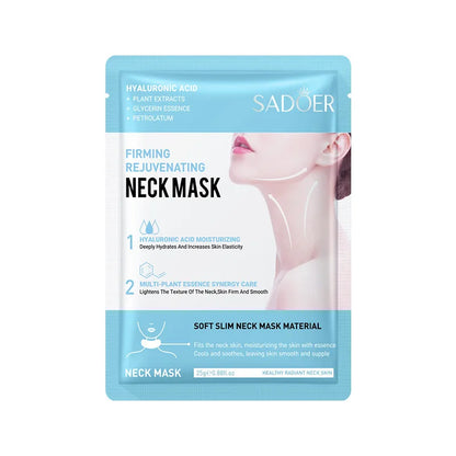 SADOER Hyaluronic Acid Neck Masks - 10pcs Collagen Firming, Nourishing & Brightening Moisturizing Neck Skin Care Patches