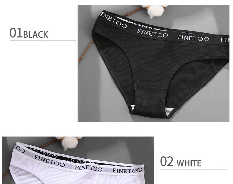 5-Pack Women’s Cotton Panties – Sexy Comfort Briefs with Letter Print & Waistband (M-XXL)