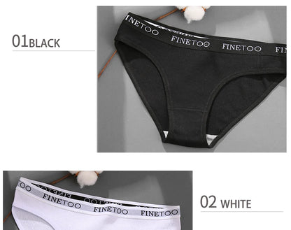 5-Pack Women’s Cotton Panties – Sexy Comfort Briefs with Letter Print & Waistband (M-XXL)