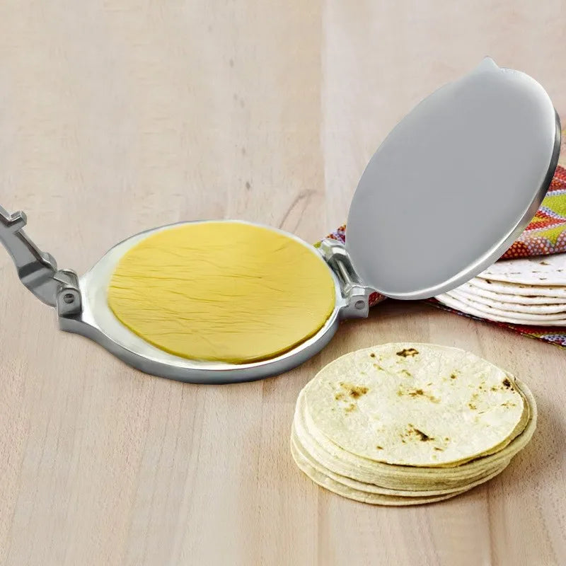 Aluminium Alloy DIY Tortilla Press Maker - Manual Corn Dough Pressing Tools for 16/20cm Tortillas - Kitchen Bakeware Cooking Accessories