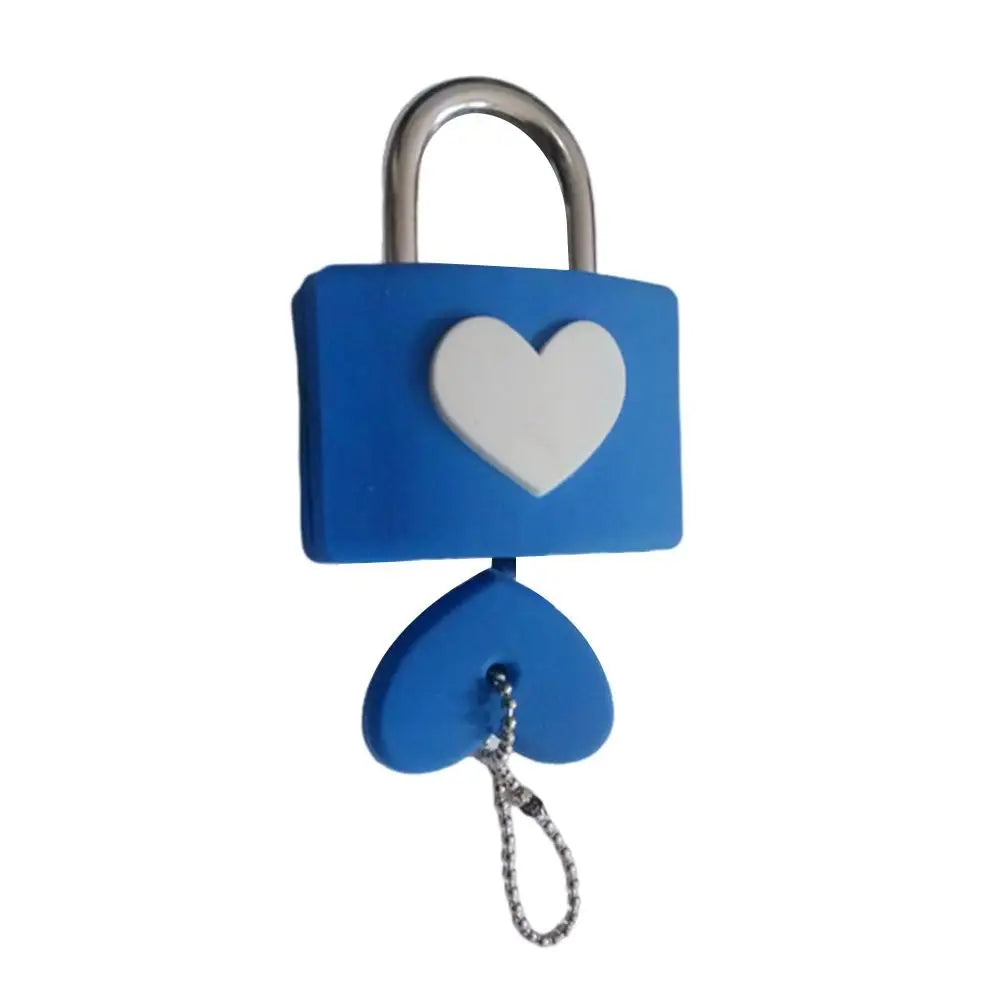 Colorful Heart-Shaped Anti-Theft Padlock – Rubber Sleeve for Travel Luggage, Suitcase, Zipper, Drawer, and Diary Lock