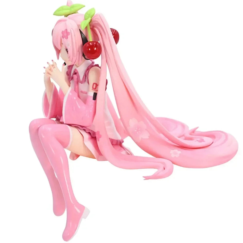 Hatsune Miku Anime Figure – Pink Dress PVC Action Model, Cherry Blossom Collectible Toy & Gift