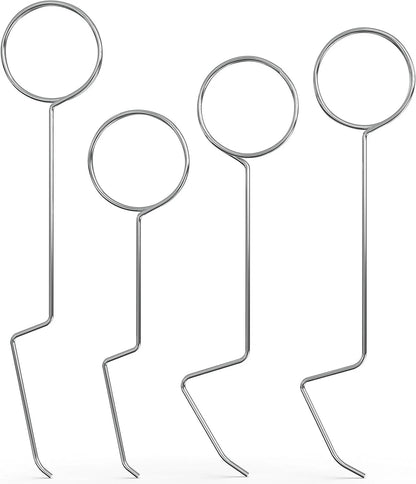4-Piece Locksmith Tool Kit - Hook Pick Set for Beginners, Training, Lock Disassembly & Practice