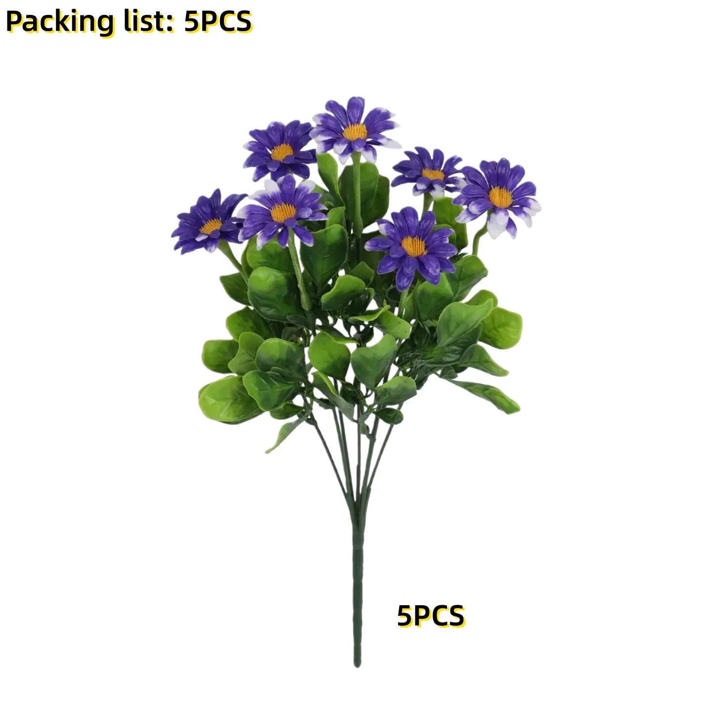 5/10 Pcs Realistic Artificial Daisy Bouquet – UV-Resistant Faux Flowers for Home, Garden, Office & Outdoor Spring/Summer Decor