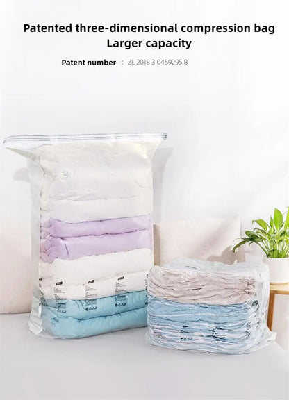 New Patented Vacuum Storage Bags – Large Plastic Bags for Clothes, Blankets, Compression, Travel Accessories