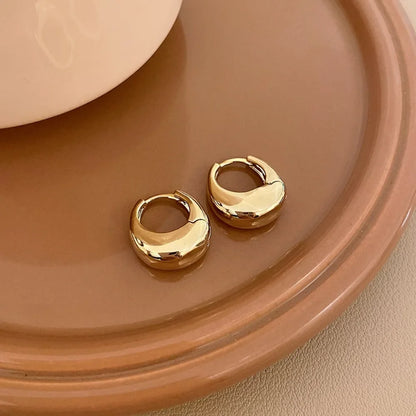 Stainless Steel Chunky Hoop Earrings – Smooth Round Statement Hoops for Women & Girls, Punk Fashion Jewelry