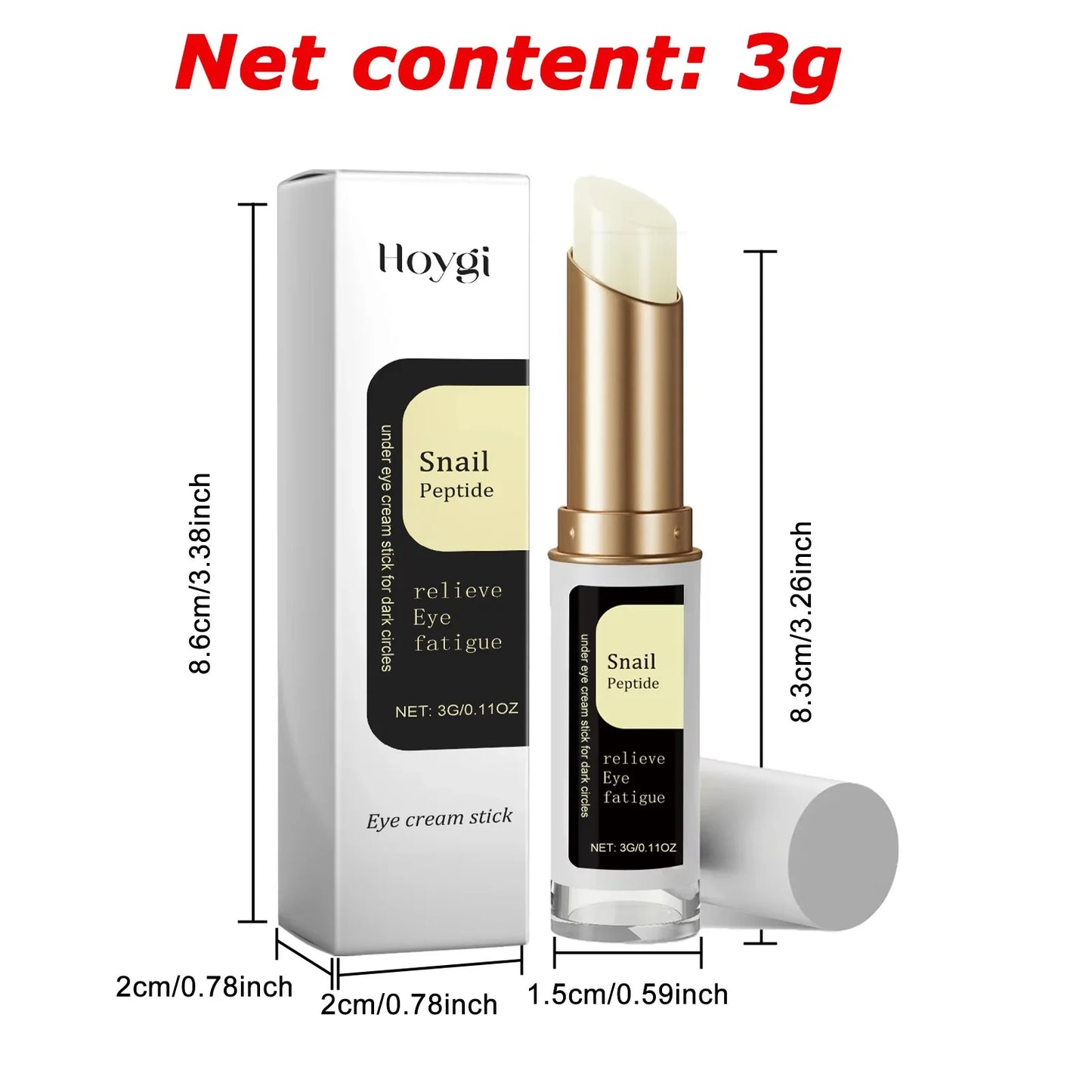Snail Eye Cream Stick - Collagen Moisturizer for Fine Lines, Dark Circles, Eye Bags & Firming Eye Care