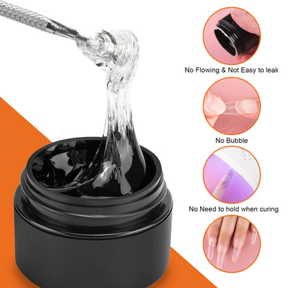 8g Multifunctional Solid Nail Tips Gel – Non-Stick Rhinestone Gel Glue for DIY Home Manicure