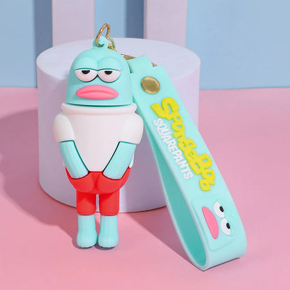 Bikini Bottom Ugly Fish Keychain - Colorful Cartoon Pendant for Car, Bag, and Festival Gifts