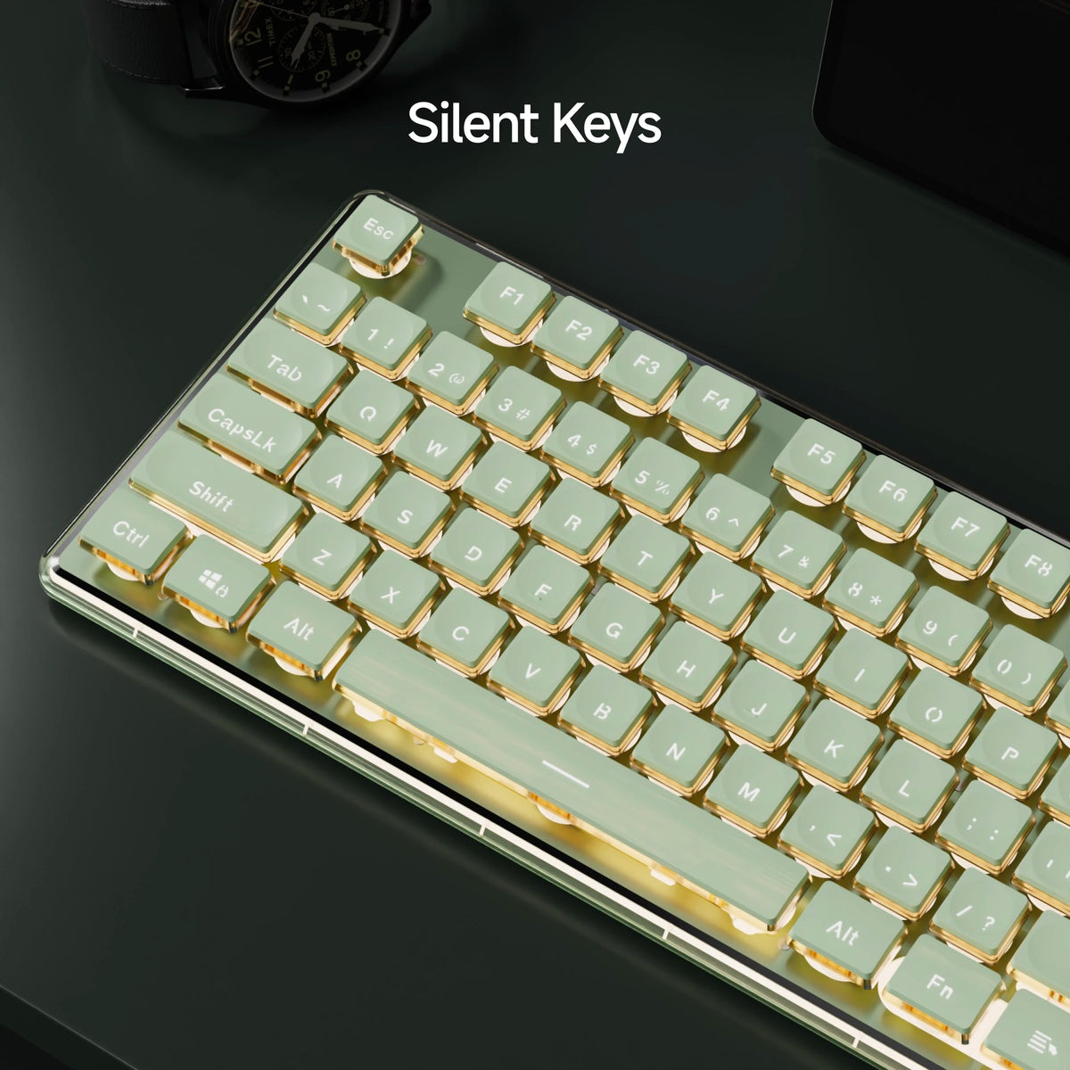 EWEADN V3 Wired Gaming Keyboard - Silent Ergonomic Keyboard for Windows PC, Laptop & E-Sports