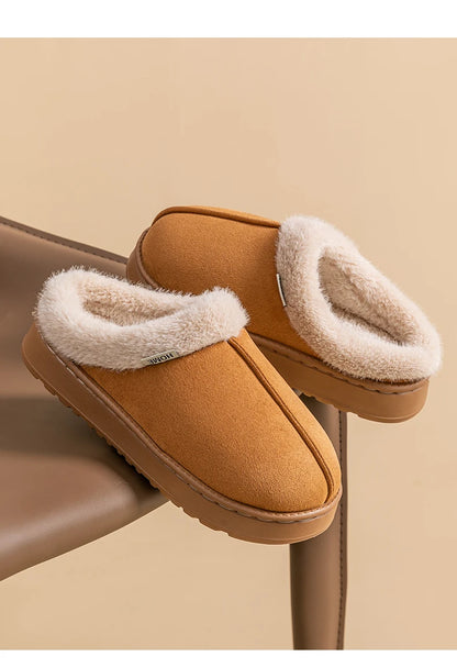 Fashion Women’s Fluffy Slippers – Warm Anti-Slip EVA Indoor Shoes with Thick Sole for Autumn & Winter
