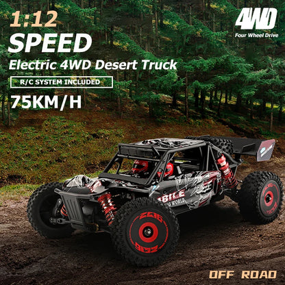 WLtoys 124016 V8 RC Car — 75 KM/H Brushless 4WD High-Speed Electric Off-Road Drift Toy for Adults