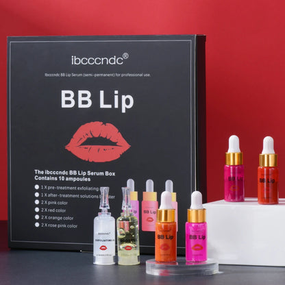 BB Lips Ampoule Serum Starter Set – Semi-Permanent Tinted Lip Gloss, Moisturizing & Long-Lasting Lip Care with Free Shipping