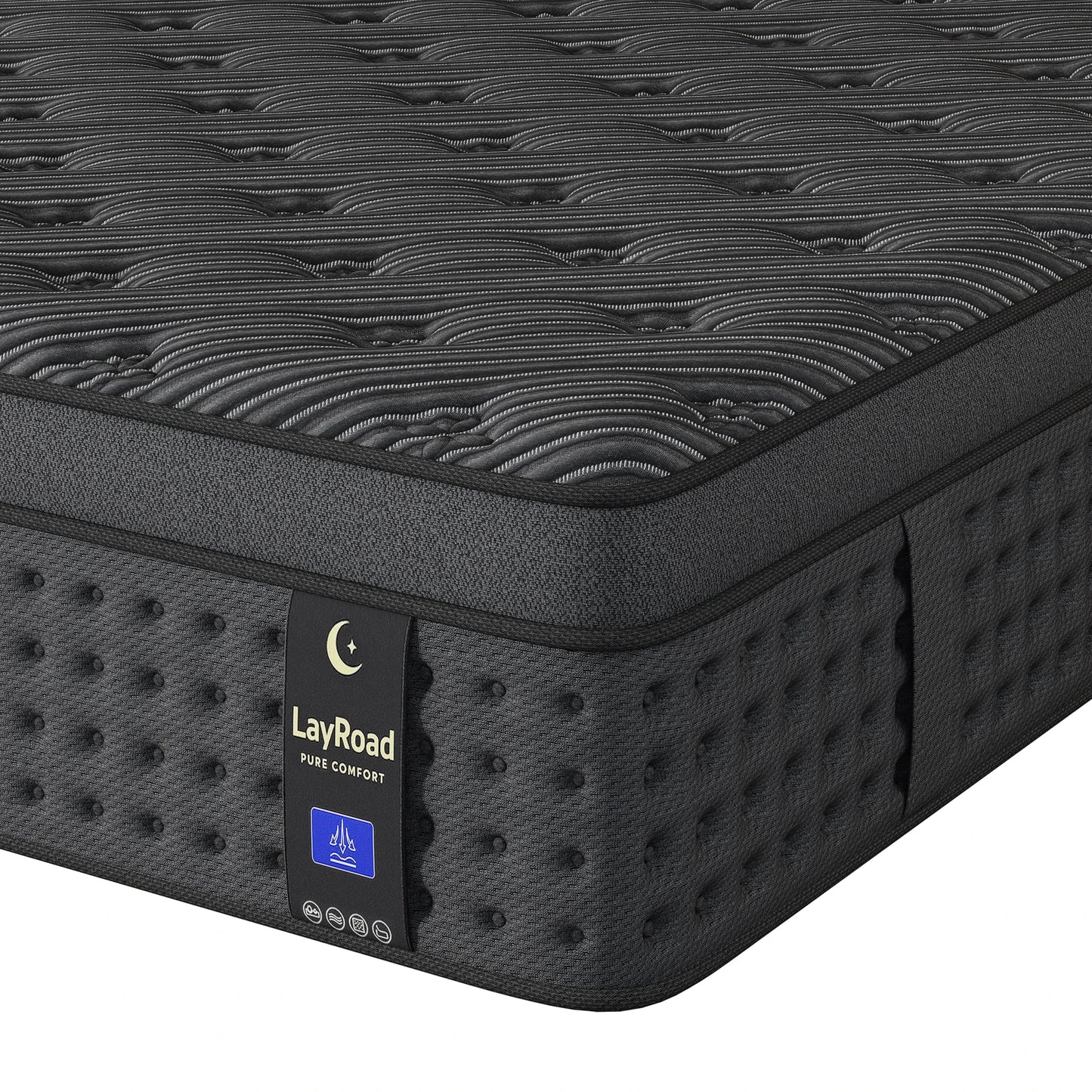 LayRoad Memory Foam Spring Mattress - Medium Firm Pressure Relief Mattress in a Box for Single, Double, Queen & King Beds