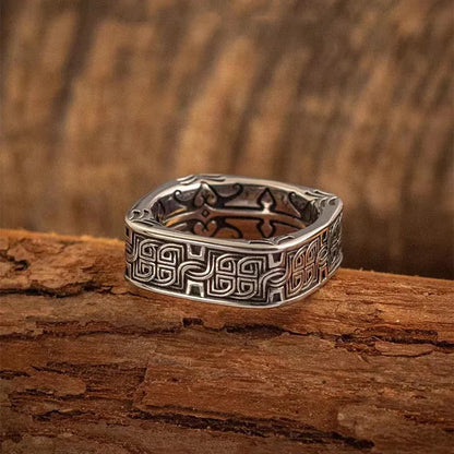 Irish Celtic Knot Square Ring – Vintage Men's Punk Hip Hop Fashion Jewelry Gift
