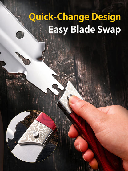 Stainless Steel Multi-Tool Set - Portable Camping & Outdoor Survival Kit with Knife, Shovel, Saw and Bottle Opener