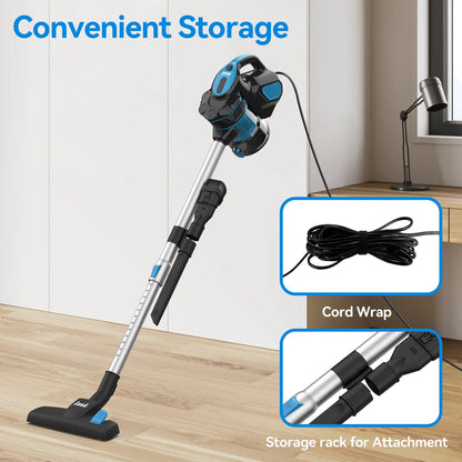 INSE I5 Corded Vacuum Cleaner – 18Kpa Powerful Suction, 600W Motor, Stick & Handheld for Home, Pet Hair & Hard Floors