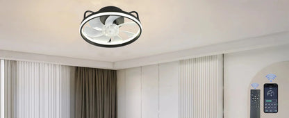 Modern LED Ceiling Fan Light with DC Motor - 6 Speed, Timer, Low Floor Attic Fan, Remote Control Decorative Light