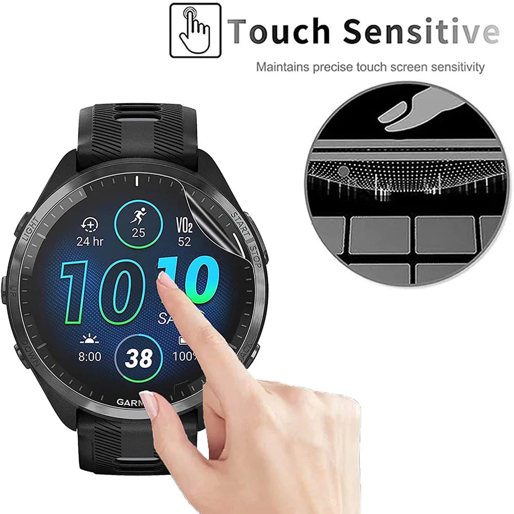 3-Pack Soft Hydrogel Screen Protector for Garmin Forerunner 265/265S/965 – Clear Protective Film